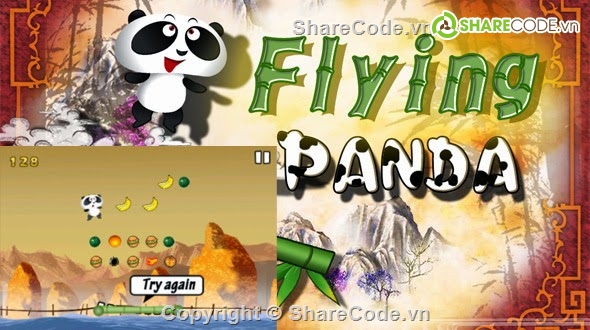 Mã nguồn android,Mã nguồn Unity,Flying Panda,source game gấu trúc